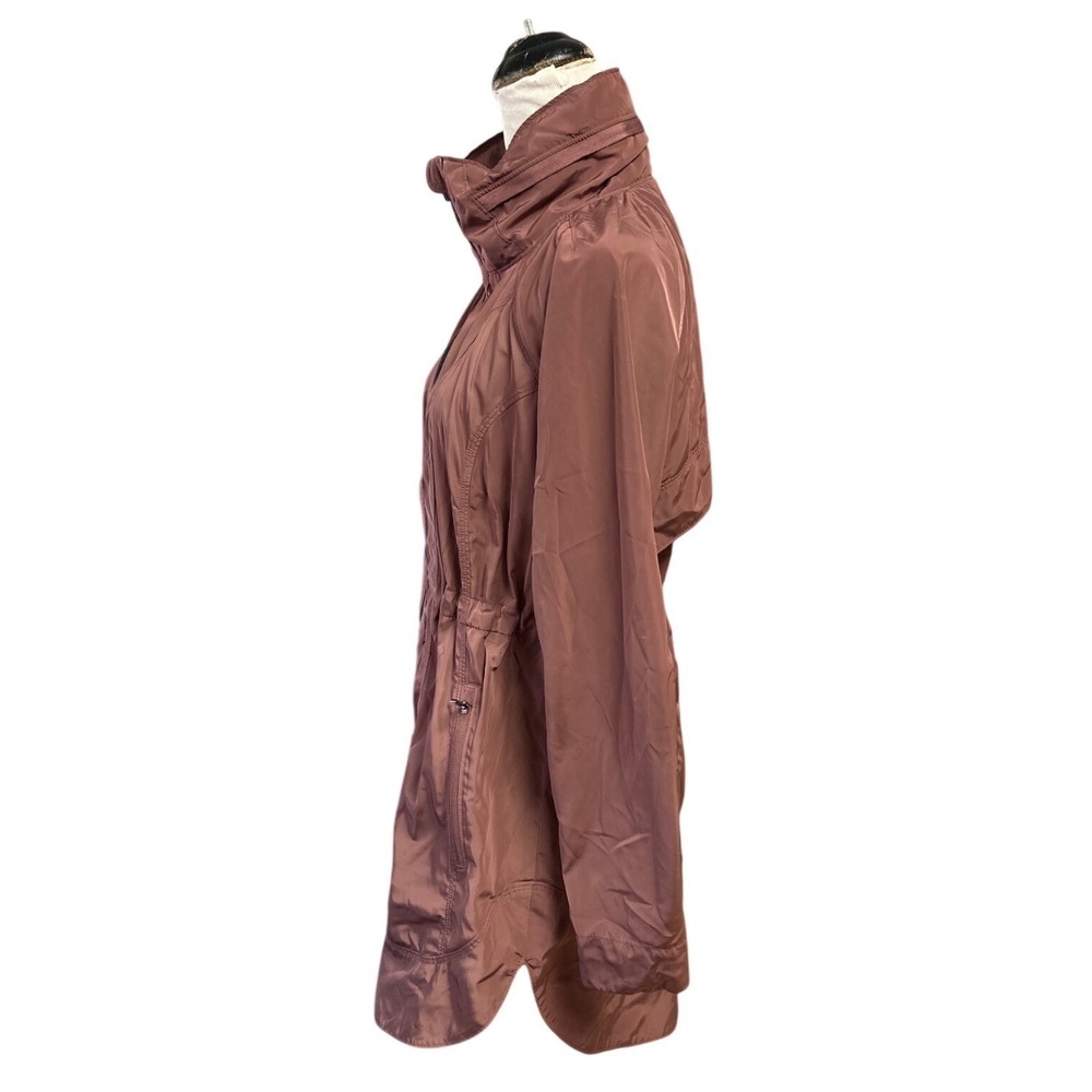 Athleta Drip Drop Jacket XXS Rose Mauve Hooded Water Resistant Rain Jacket - Picture 4 of 5